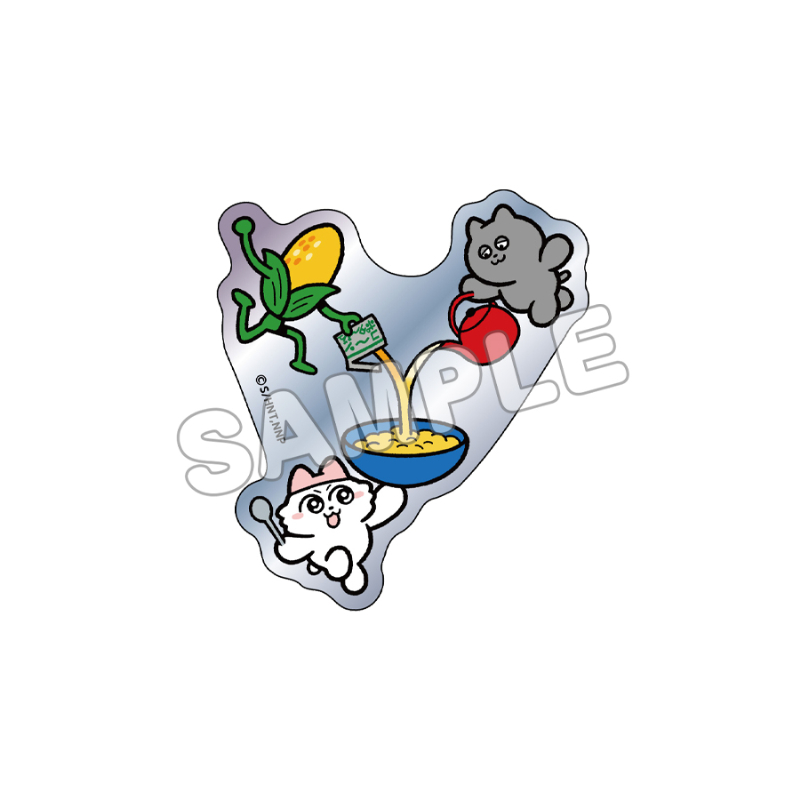 ンめねこ_ホログラムダイカットステッカー／コンポタめし