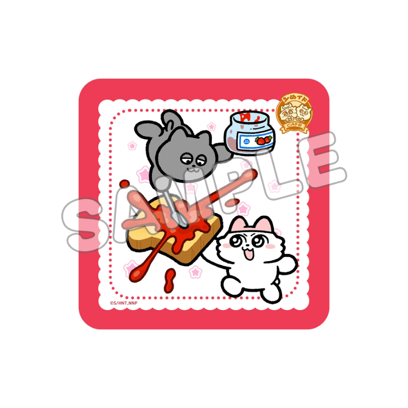 ンめねこ_ミニハンドタオル／イチゴジャムトースト