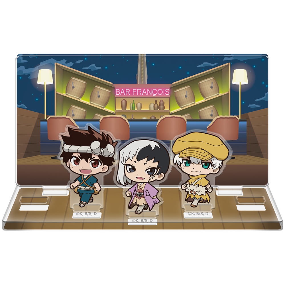Dr.STONE_ついてっくアクリルジオラマ  ゲン&クロム&羽京