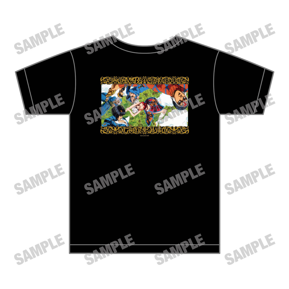 新品:ジョジョの奇妙な冒険「黄金の風●ロゴ入りプリントTシャツ」 新品:ジョジョの奇妙な冒険「黄金の風○ロゴ入りプリントTシャツ