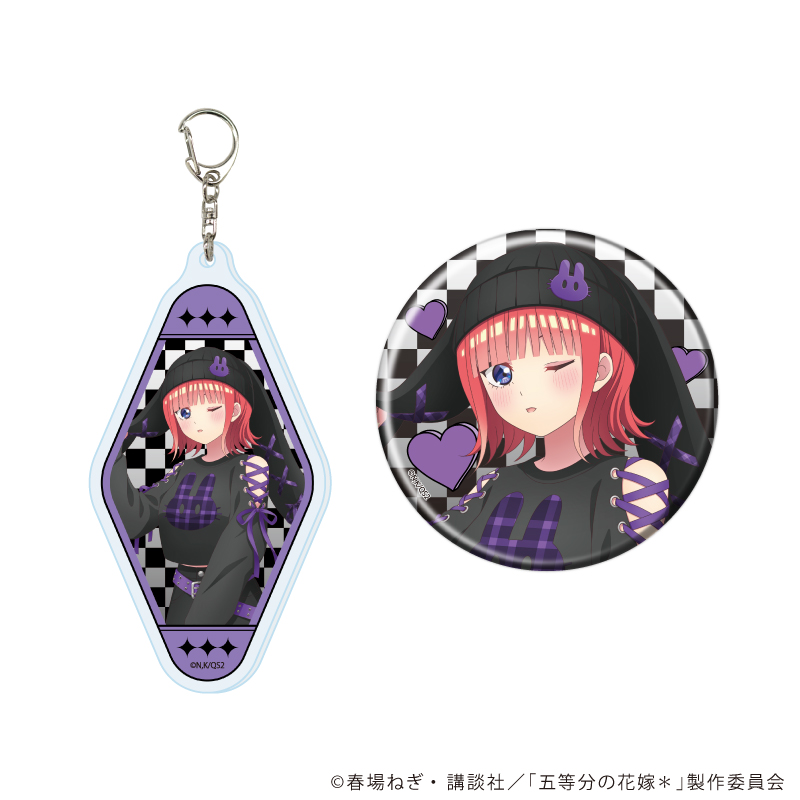 五等分の花嫁＊_アクリルキーホルダー＆缶バッジセット02/二乃 甘辛ロックver.(描き下ろしイラスト)