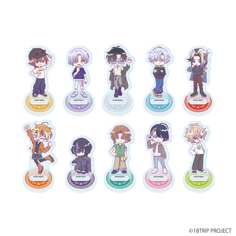18TRIP_アクリルぷちスタンド03/雷紋コーデver. コンプリートセット(全10種)(ミニキャライラスト)【コンプリートセット/10個入り】