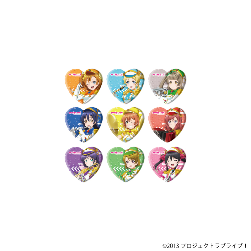 ラブライブ！_ハート型缶バッジ01/パレードver. コンプリートセット(全9種)(描き下ろしイラスト)【コンプリートセット/9個入り】