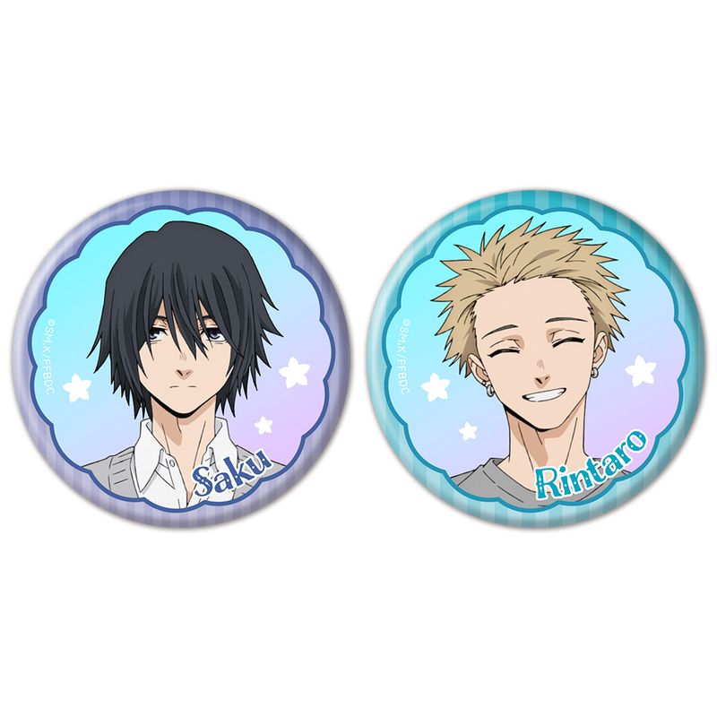 薫る花は凛と咲く_オーロラ缶バッジ2個セット 夏沢朔＆紬凛太郎