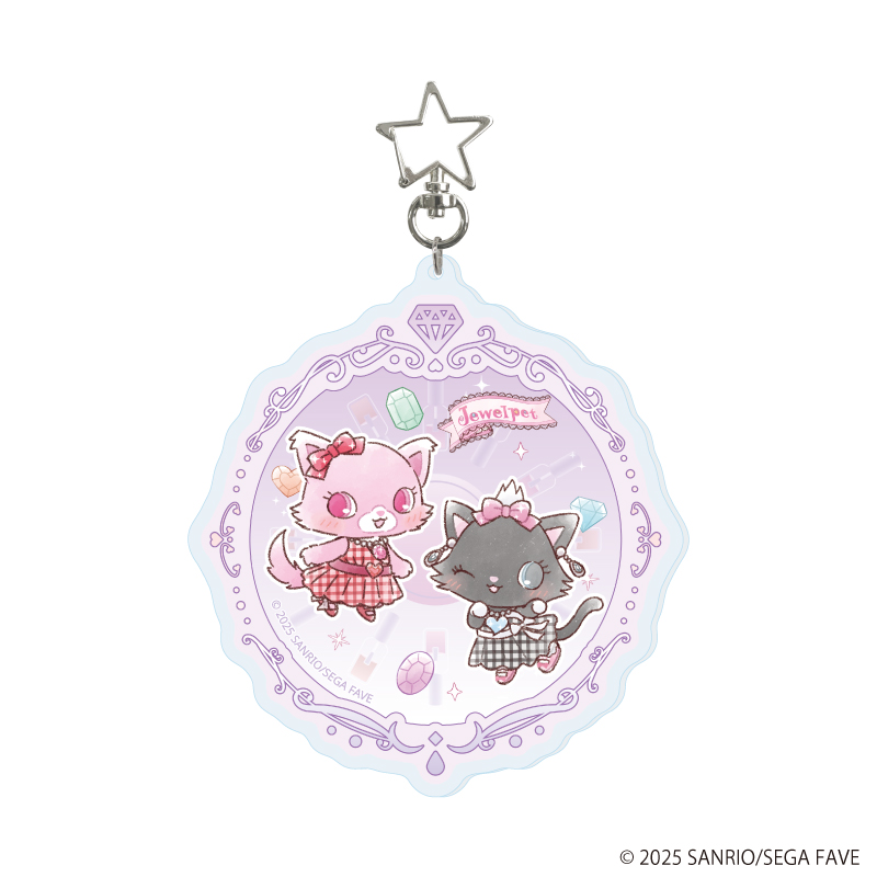 ジュエルペット_星型ナスカン付きデカアクリルキーホルダー02/ガーネット＆ダイアナ(グラフアートイラスト)