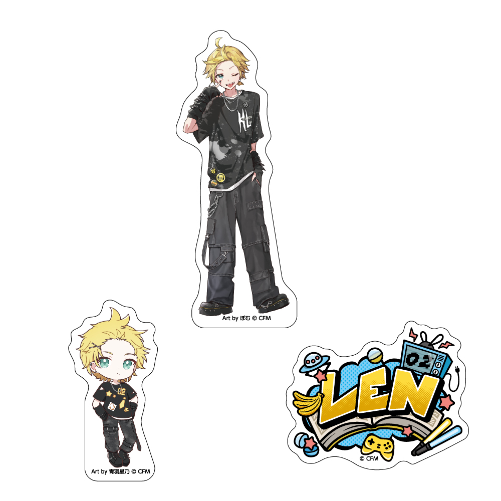 初音ミク_ステッカー3枚セット akiba culture fashion / 鏡音レン