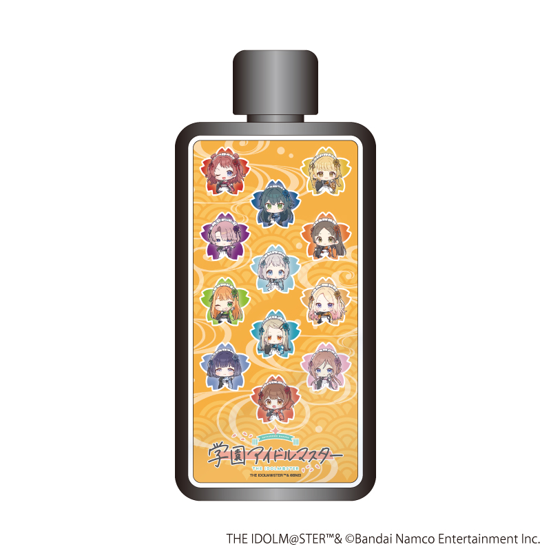 学園アイドルマスター_フレームスクエアボトル01/集合デザイン 和装メイドver. (ミニキャライラスト)