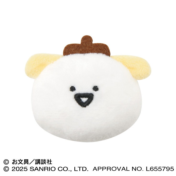 ポムポムプリン×お文具といっしょ_もふもふバッジ ?お文具さん