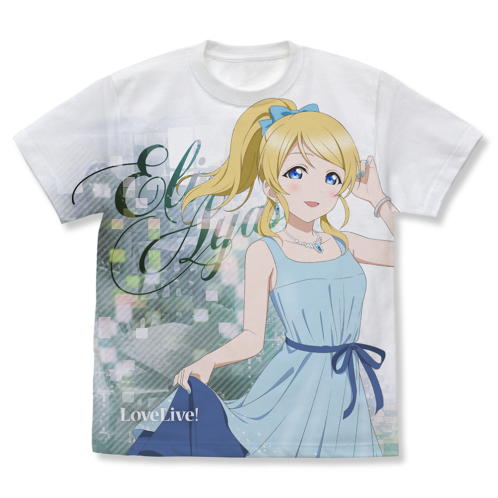 ラブライブ!_Sサイズ_絢瀬 絵里 フルグラフィックTシャツ パーティードレス2025Ver./WHITE