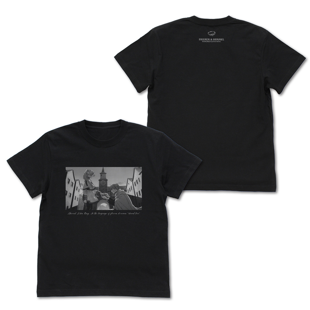 葬送のフリーレン_Mサイズ_フリーレン&ヒンメル「鏡蓮華の指輪」Tシャツ/BLACK