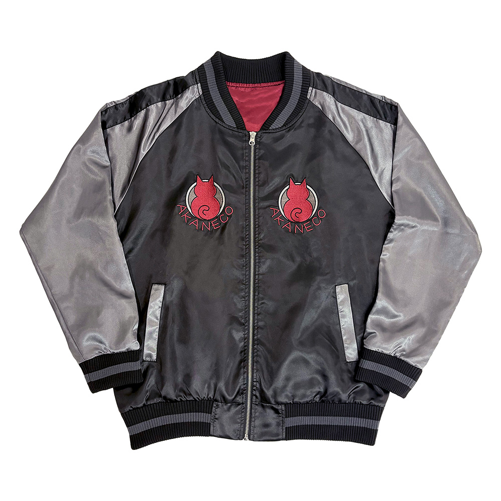 ラーメン赤猫_Mサイズ_サブ 刺繍スカジャン/BLACK