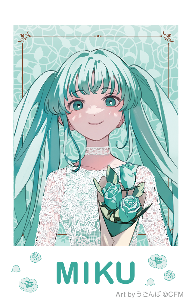 初音ミクシリーズ_チェキプリント／初音ミク　パーティードレス　Art by うごんば