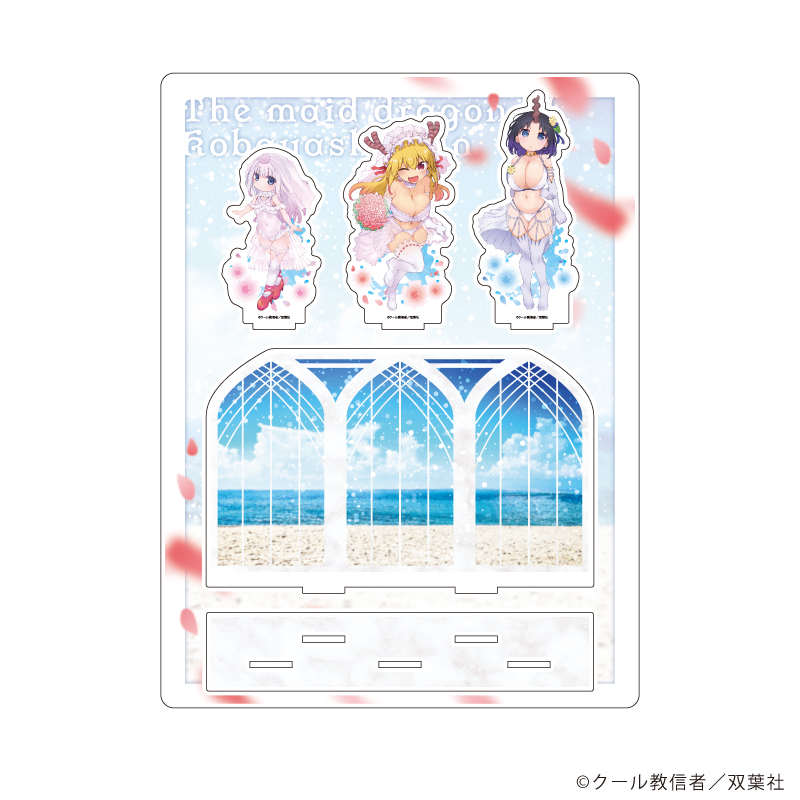 小林さんちのメイドラゴン_アクリルジオラマ01/トール&カンナ&エルマ 水着ウェディングver.(描き下ろしイラスト)