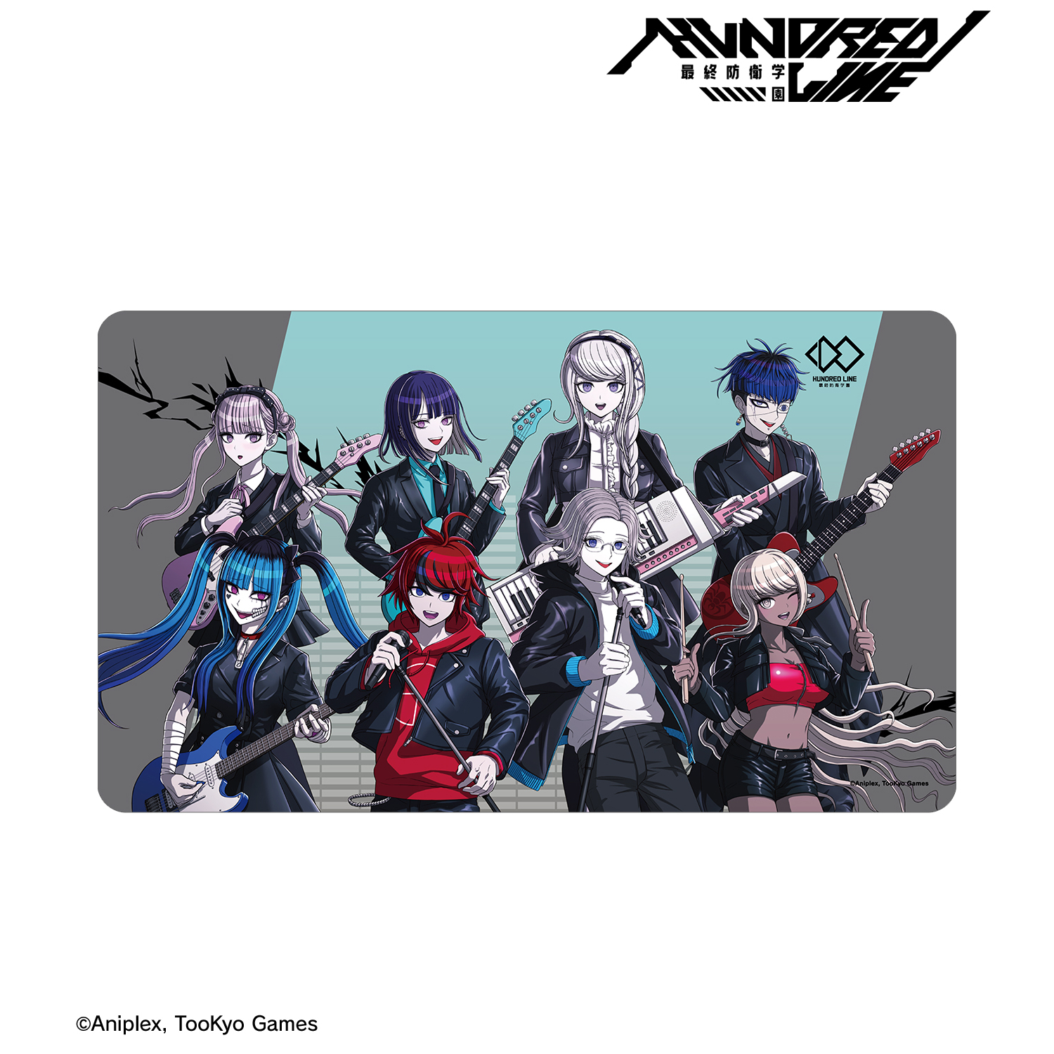 HUNDRED LINE -最終防衛学園-_描き下ろし 集合 ロックバンドver. マルチデスクマット