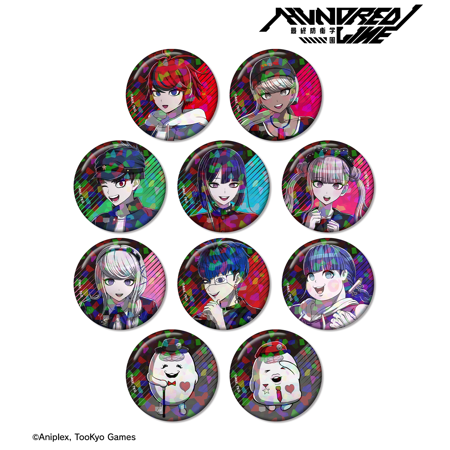 HUNDRED LINE -最終防衛学園-_トレーディングホログラム缶バッジ ver.A(単位/コンプリートBOX)【BOX/10パック入り】