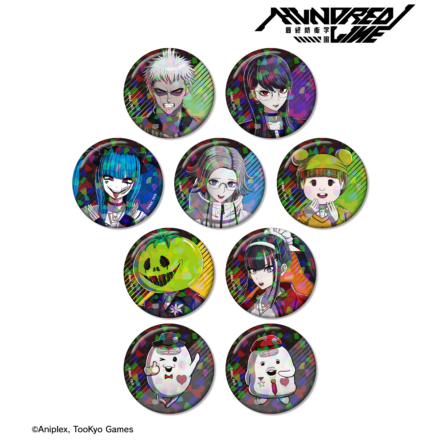 HUNDRED LINE -最終防衛学園-_トレーディングホログラム缶バッジ ver.B(単位/コンプリートBOX)【BOX/9パック入り】