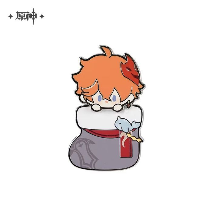 原神_絨冬暖聚シリーズ　金属バッジ　タルタリヤ
