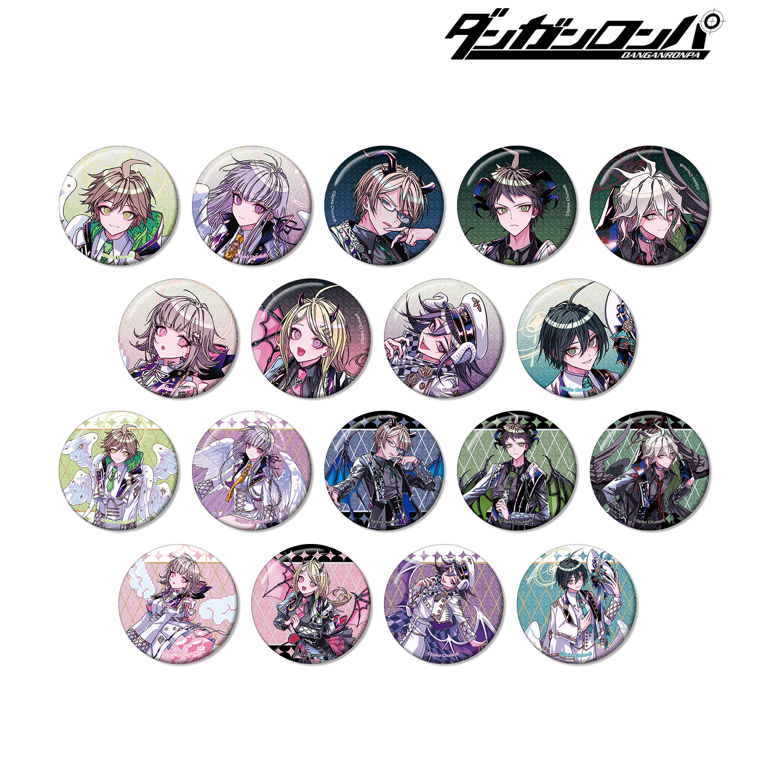 ダンガンロンパシリーズ_めつぶしあんこさんイラスト 天使と悪魔ver. トレーディンググリッター缶バッジ(単位/BOX)【コンプリートBOX/18パック入り】