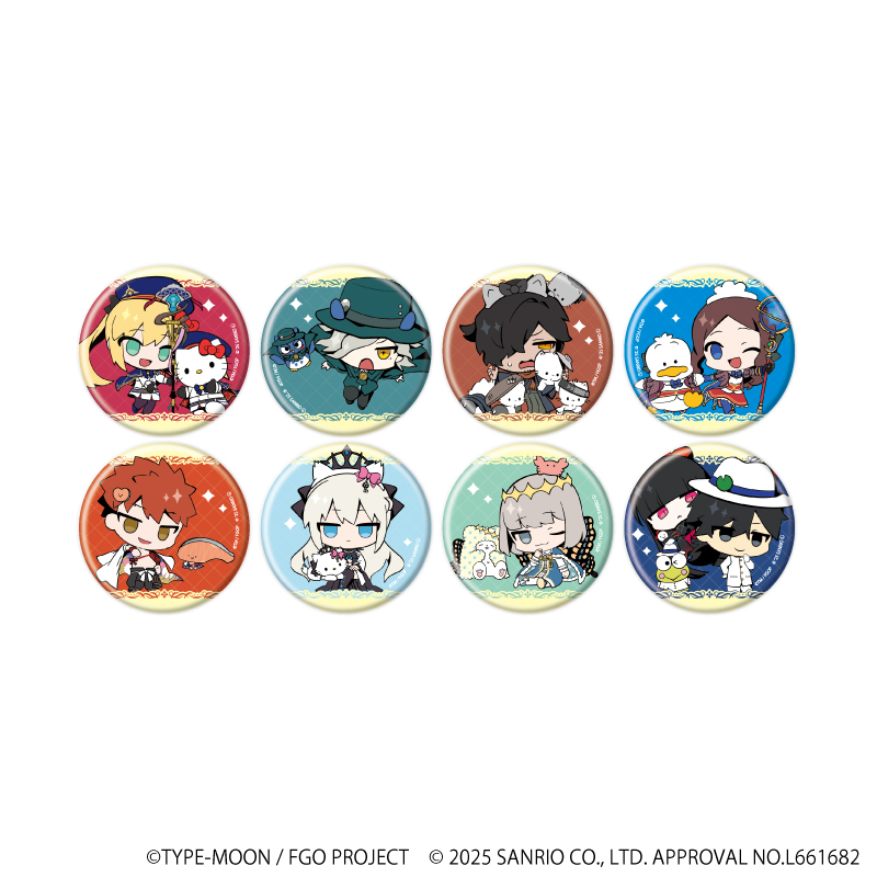 Fate/Grand Order×サンリオキャラクターズ_缶バッジ03/コンプリートセット(全8種)(コラボイラスト)【コンプリートセット/8個入り】