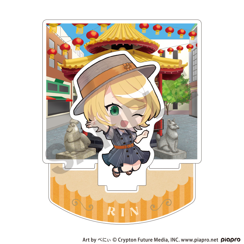 初音ミク_ジオラマアクリルスタンド　鏡音リン　レトロ☆神戸2025　ミニキャラ