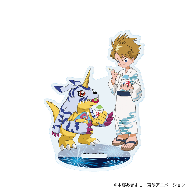 デジモンアドベンチャー_アクリルスタンド18/石田ヤマト&ガブモン 浴衣ver.(描き下ろしイラスト)