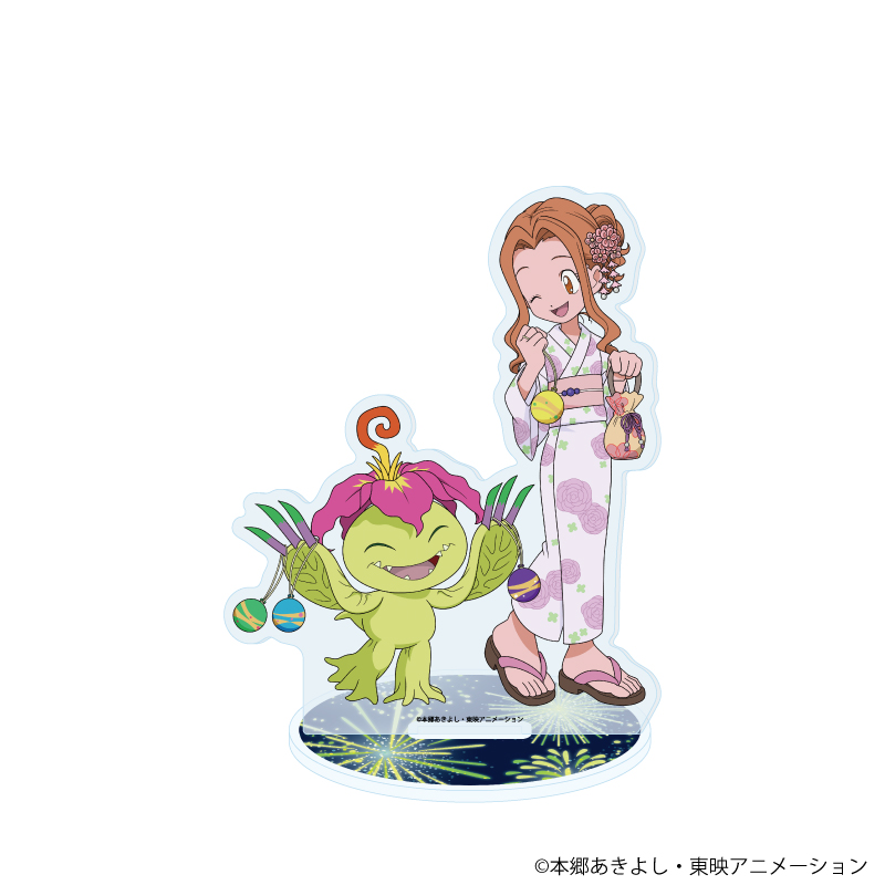 デジモンアドベンチャー_アクリルスタンド21/太刀川ミミ&パルモン 浴衣ver.(描き下ろしイラスト)