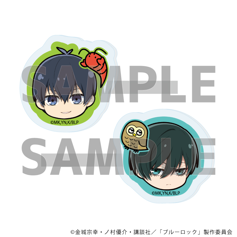 ブルーロック_前髪アクリルクリップ 2個セット01/潔 世一&糸師 凛 デコラver.(ミニキャライラスト)