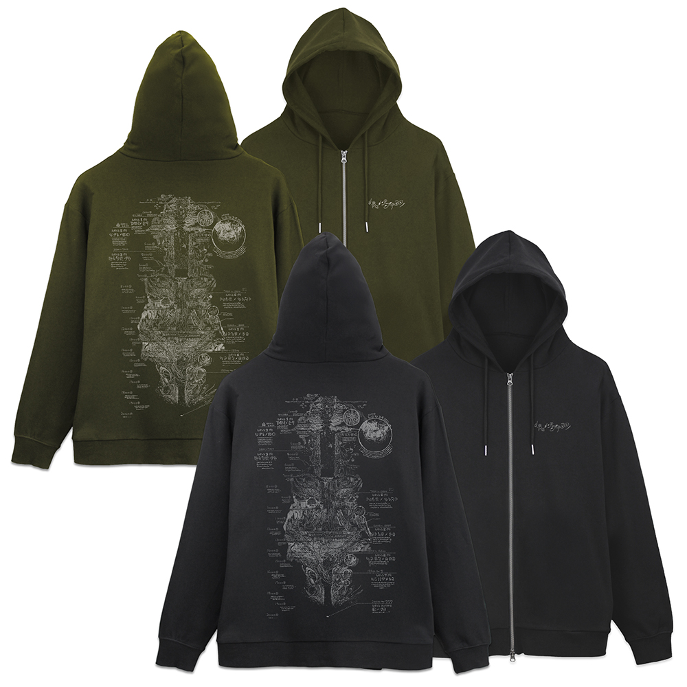 メイドインアビス 烈日の黄金郷_Mサイズ_アビス地図 ジップパーカー Ver.2.0/MOSS