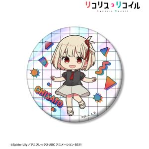 リコリス・リコイル_meagratiaコラボ 錦木千束 ちびキャラ 75mmオーロラ缶バッジ ver.B