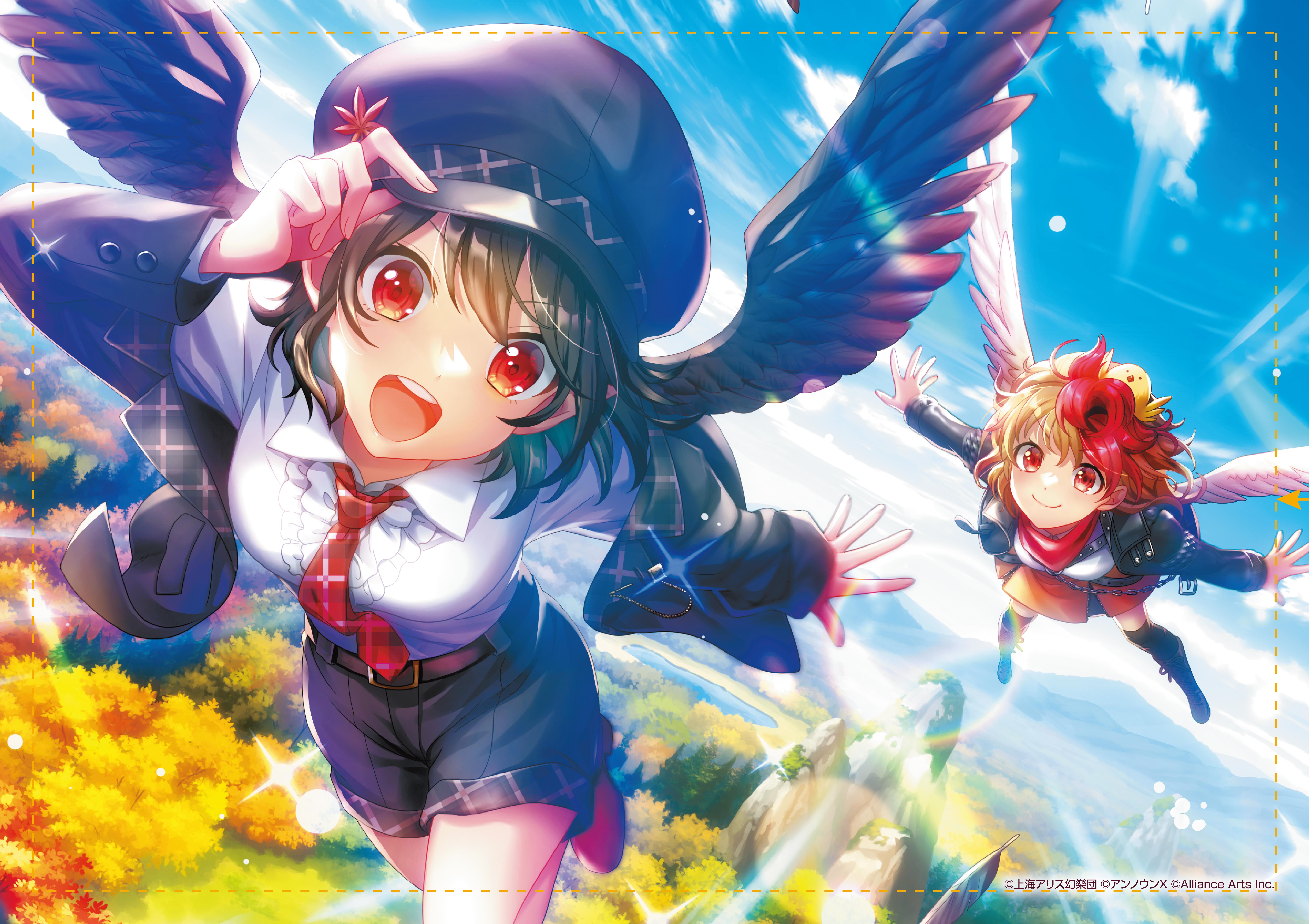 東方ダンマクカグラ ファンタジア・ロスト_射命丸 文「天翔ける黒と白の双翼」 B2タペストリー