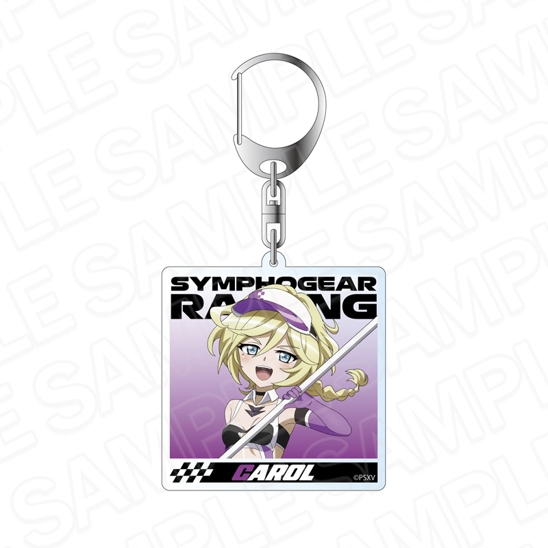 戦姫絶唱シンフォギアXV_ホログラムアクリルキーホルダー キャロル・マールス・ディーンハイム SYMPHOGEAR RACING ver.