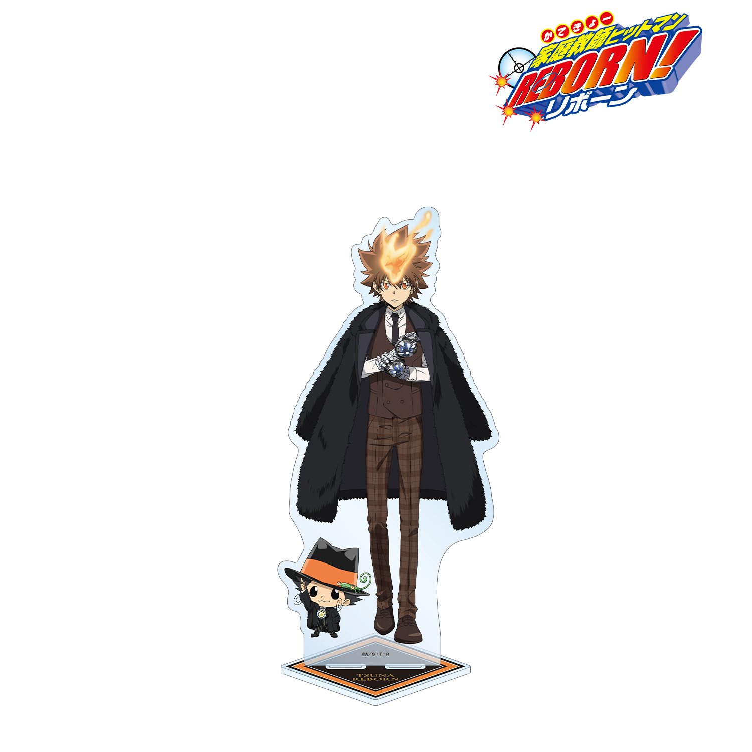 家庭教師ヒットマンREBORN!_描き下ろし 沢田 綱吉&リボーン 毛皮コート×スーツver. 特大アクリルスタンド