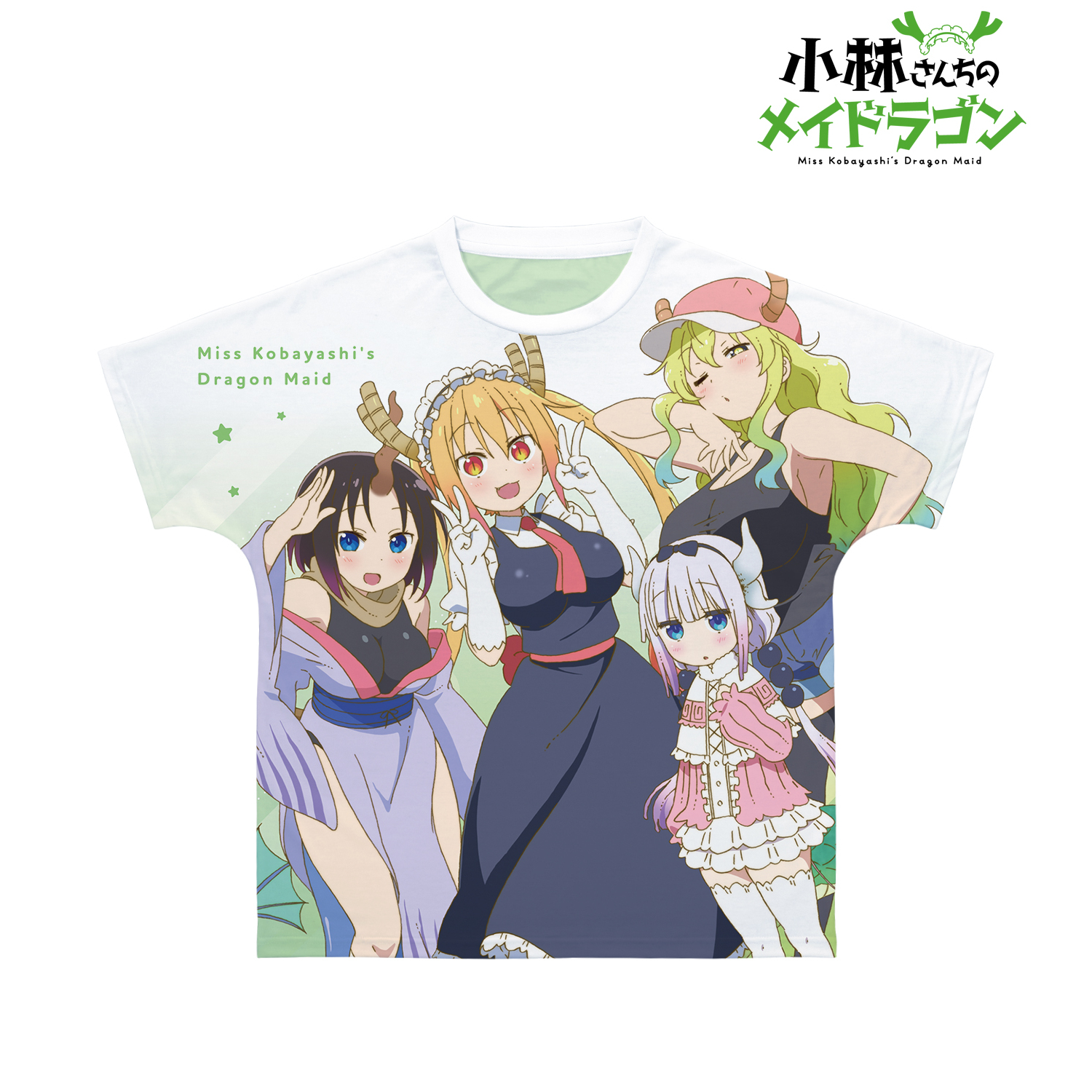 小林さんちのメイドラゴン_(サイズ/XXL)_トール&カンナ&エルマ&ルコア フルグラフィックTシャツユニセックス