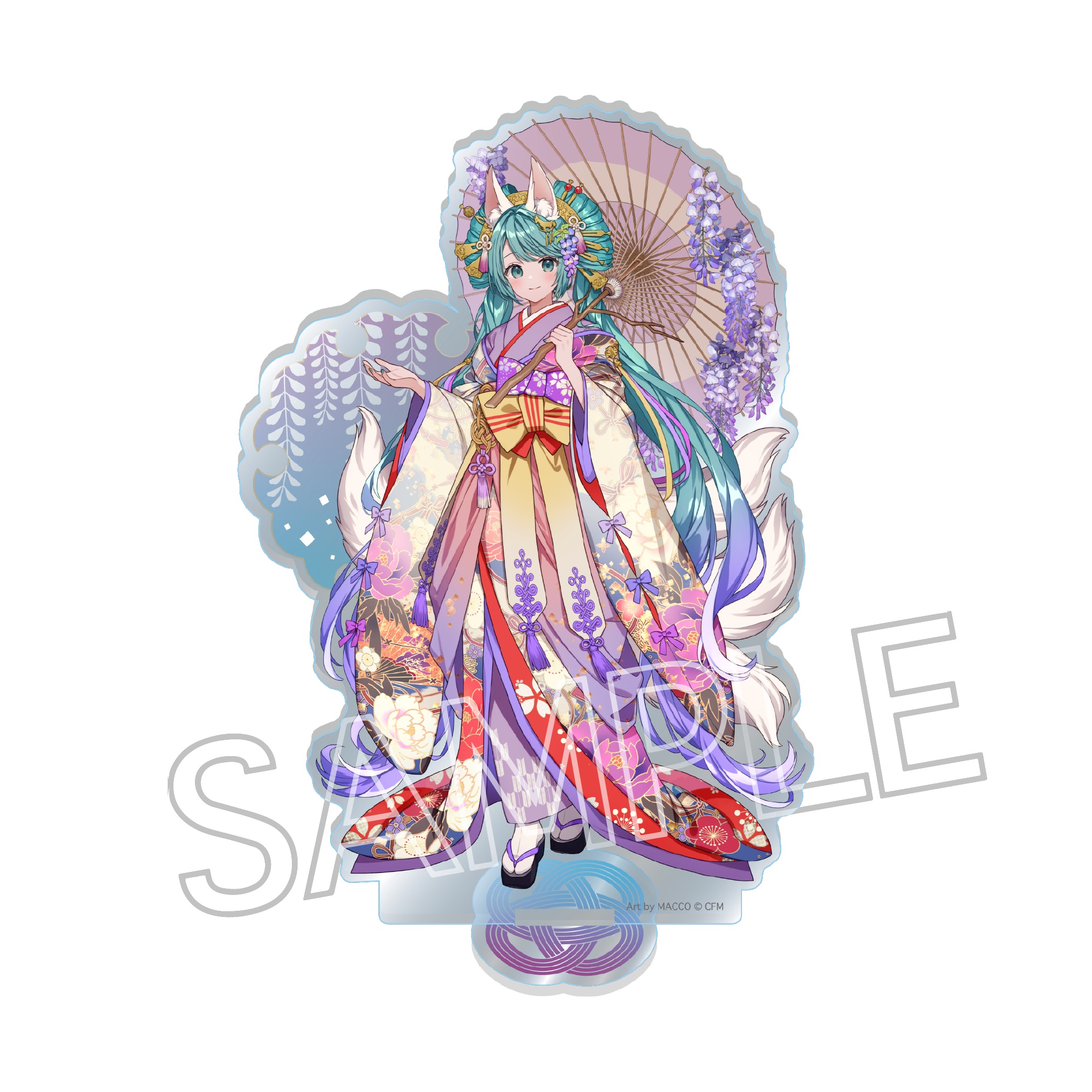 初音ミク_百鬼夜行 -麗宴- アクリルスタンドM C 白狐(しろぎつね)