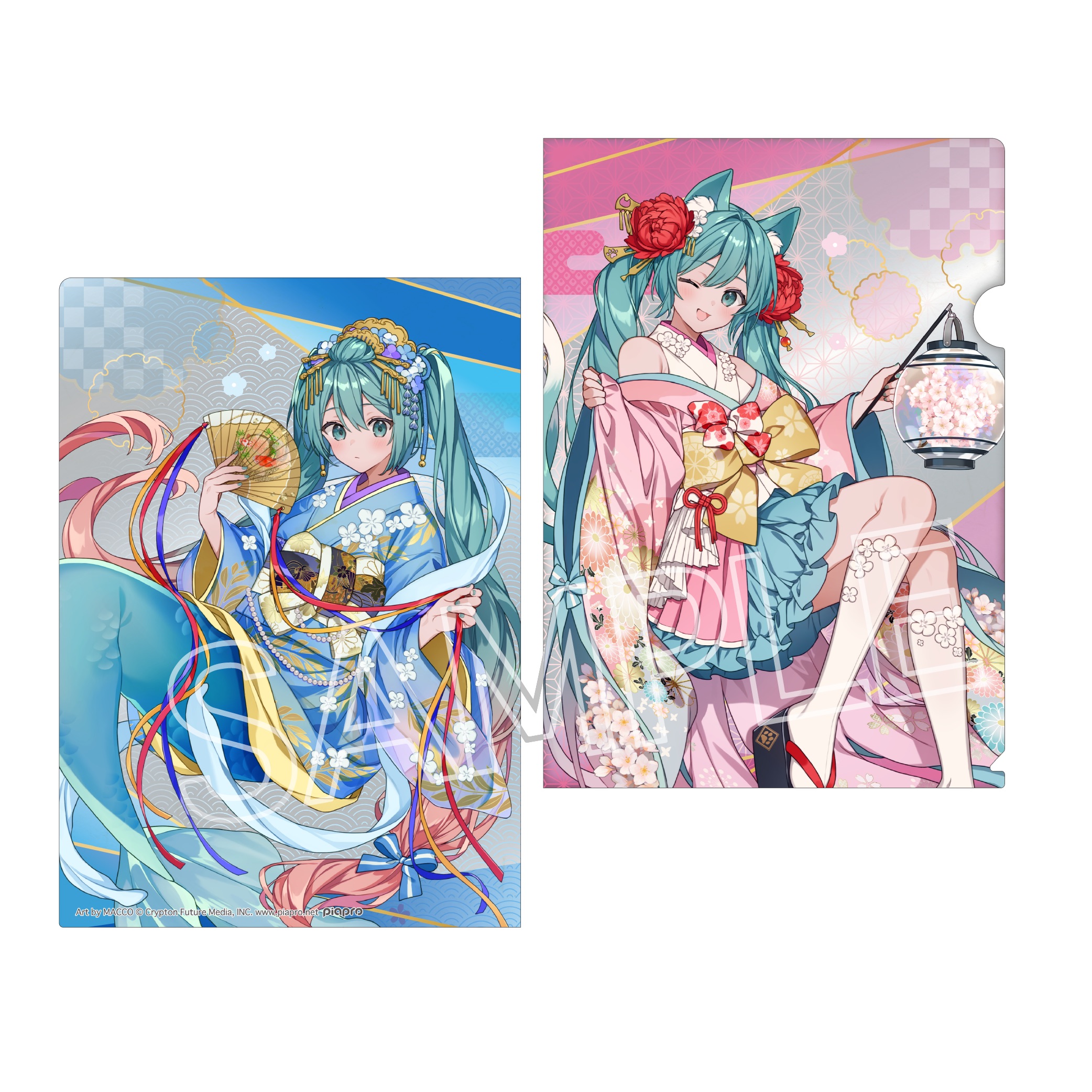 初音ミク_百鬼夜行 -麗宴- クリアファイル A 猫又&人魚