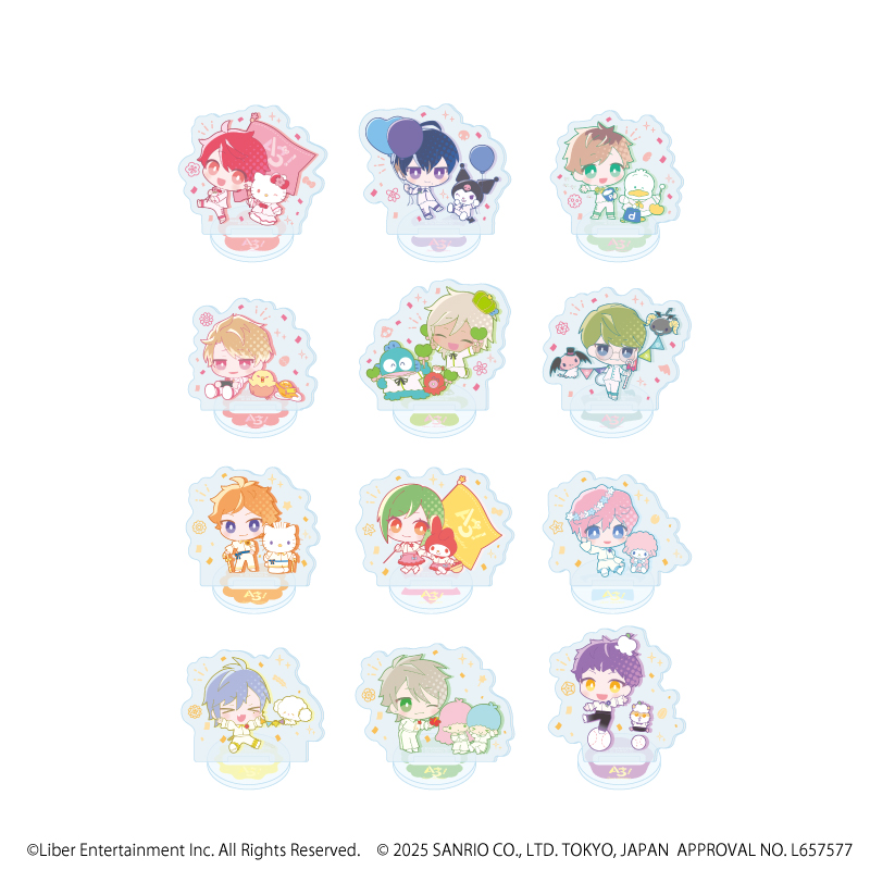 A3!×Sanrio characters_アクリルぷちスタンド05/S＆S コンプリートセット(全12種)(ミニキャライラスト)【コンプリートセット/12個入り】
