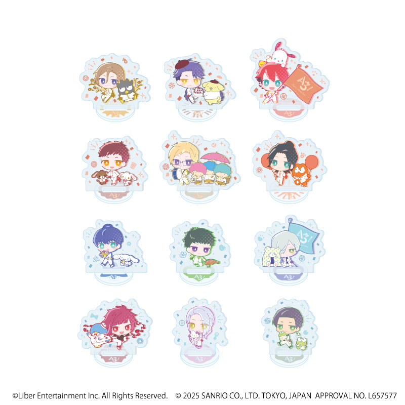 A3!×Sanrio characters_アクリルぷちスタンド06/A＆W コンプリートセット(全12種)(ミニキャライラスト)【コンプリートセット/12個入り】