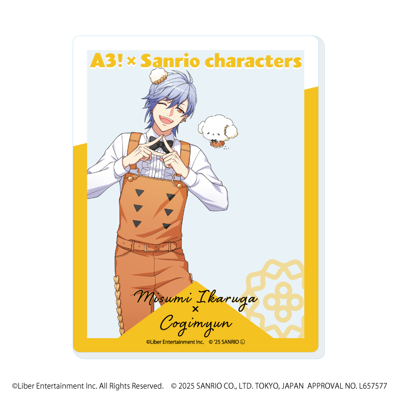 A3!×Sanrio characters_アクリルカード16/斑鳩 三角×こぎみゅん(等身イラスト)