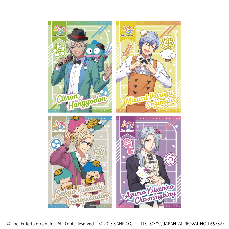 A3!×Sanrio characters_ブロマイド4枚セット01/(等身イラスト)
