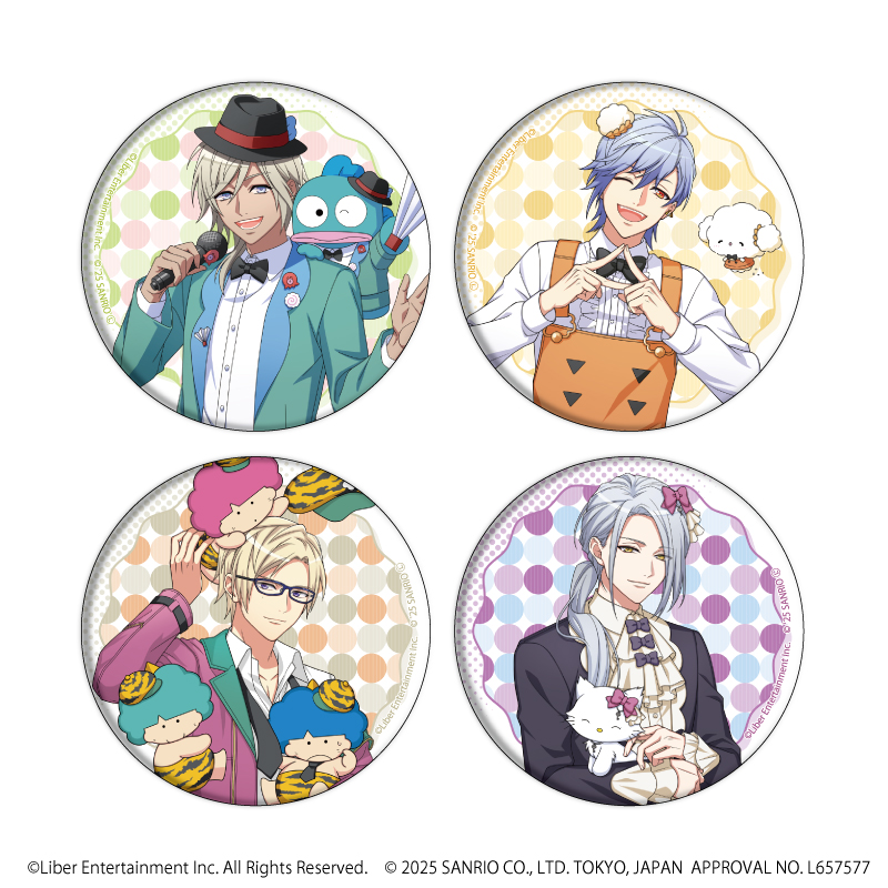 A3!×Sanrio characters_缶バッジ4個セット03/ドットデザイン(等身イラスト)