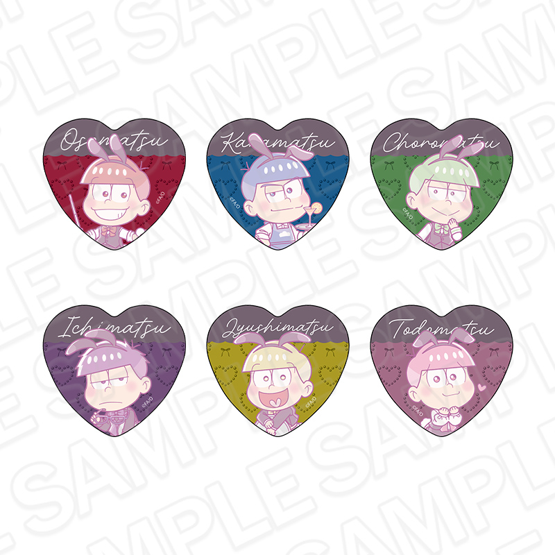 おそ松さん_ハート型カンバッジ(ブラインド) バニーボーイ デフォルメ ver.　【コンプリートOPP／６個入り】