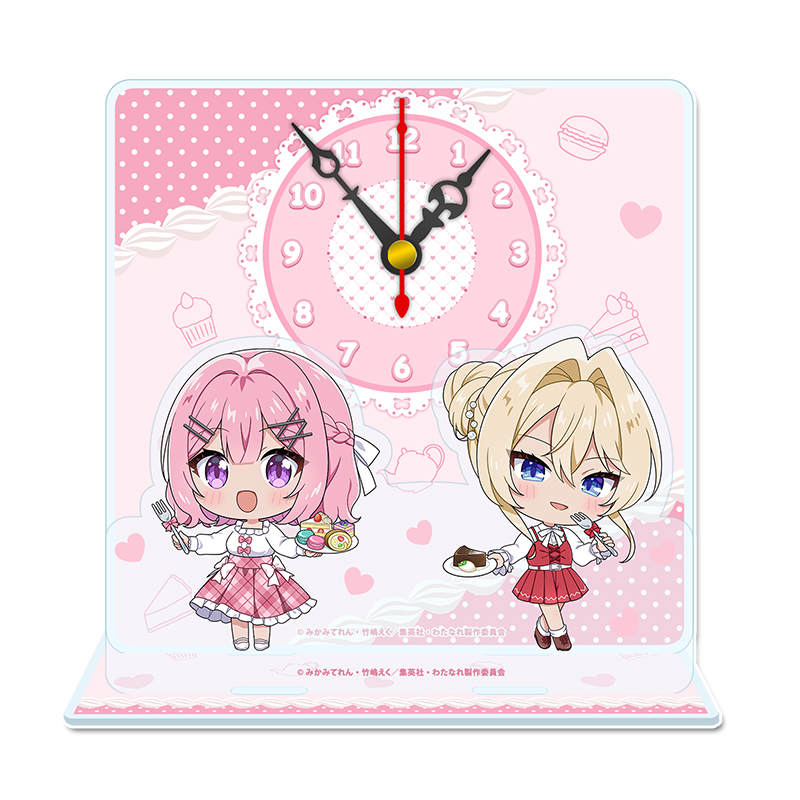 わたしが恋人になれるわけないじゃん、ムリムリ!（※ムリじゃなかった!?）_ぷちちょこミニアクリル置時計 【れな子＆真唯】 アフタヌーンティー