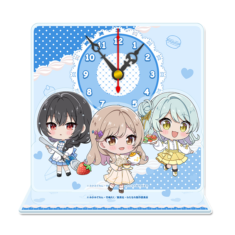わたしが恋人になれるわけないじゃん、ムリムリ!（※ムリじゃなかった!?）_ぷちちょこミニアクリル置時計 【紫陽花＆紗月＆香穂】 アフタヌーンティー