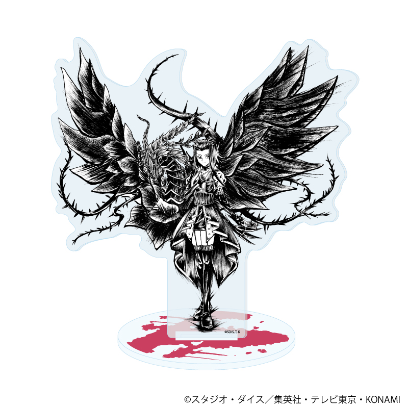 遊☆戯☆王5D's_アクリルスタンド12/十六夜アキ＆ブラック・ローズ・ドラゴン(墨絵イラスト)