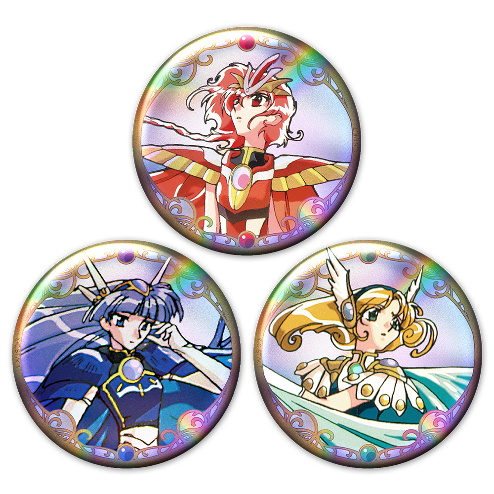 魔法騎士レイアース_ホログラム缶バッジ3個セット 光&海&風 vol.1