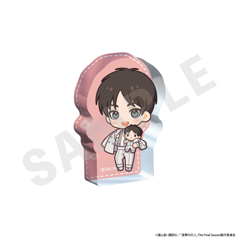 進撃の巨人_ミニキャラホワイトコーデシリーズ ミニダイカットアクリルブロック（エレン）