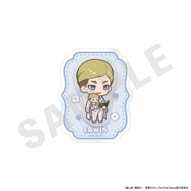 進撃の巨人_ミニキャラホワイトコーデシリーズ 2層アクリルバッジ（エルヴィン）