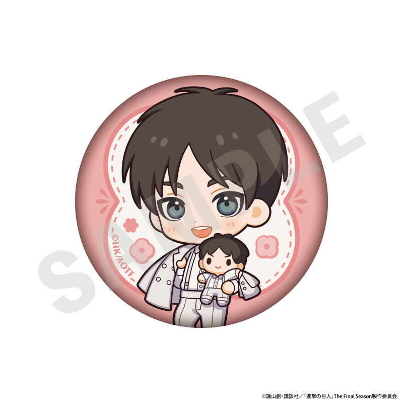進撃の巨人_ミニキャラホワイトコーデシリーズ 缶バッジ（エレン