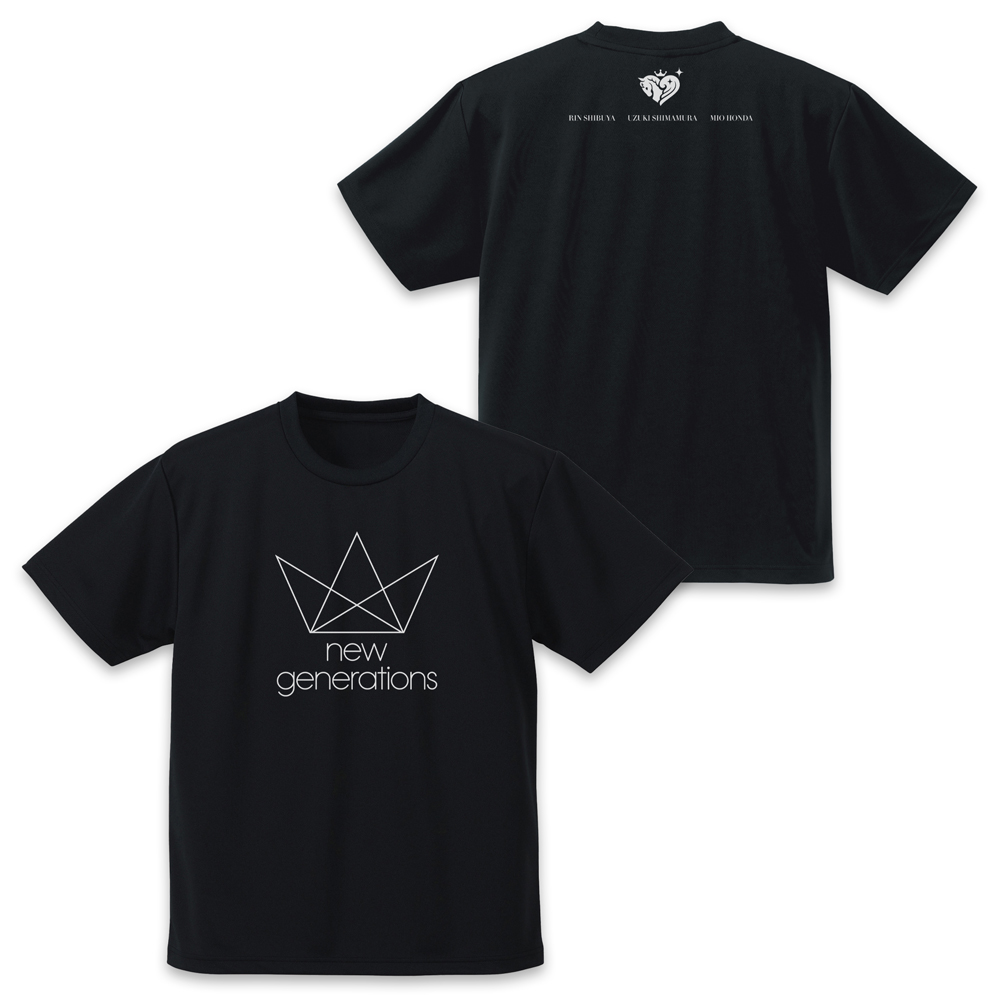 アイドルマスター シンデレラガールズ_XLサイズ_new generationsロゴ ドライTシャツ/BLACK