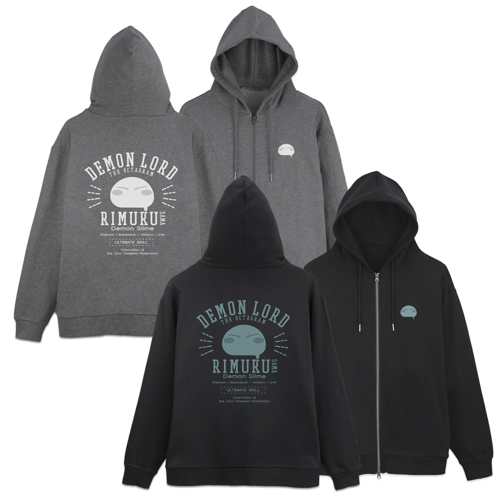 転生したらスライムだった件_XLサイズ_リムル様カレッジ ジップパーカー/MIX GRAY